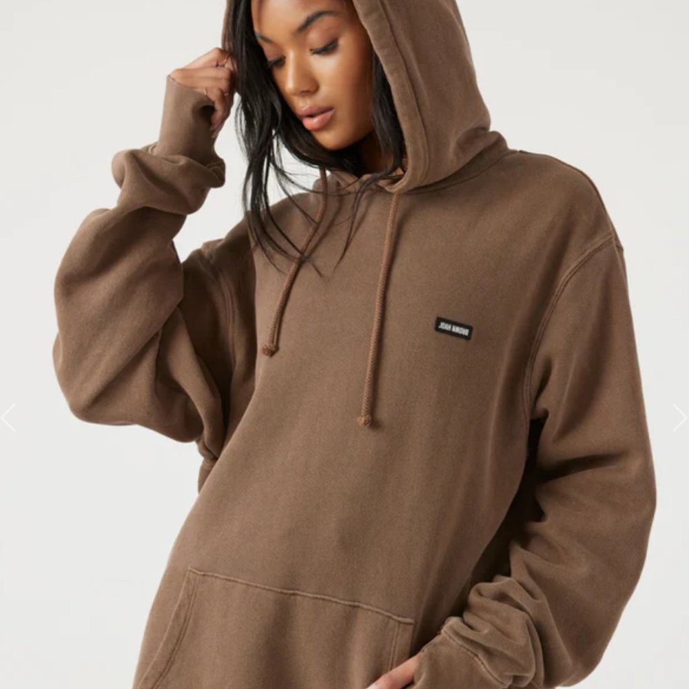 Joah Brown Empire Pullover Hoodie in Cocoa French Terry in S/M